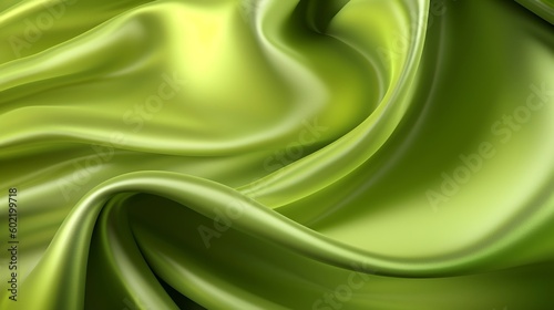 Smooth lime green rich flickering silk establishment. Creative resource, AI Generated