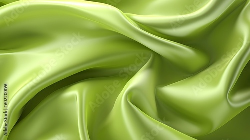Smooth lime green honorable influencing silk establishment. Creative resource, AI Generated photo