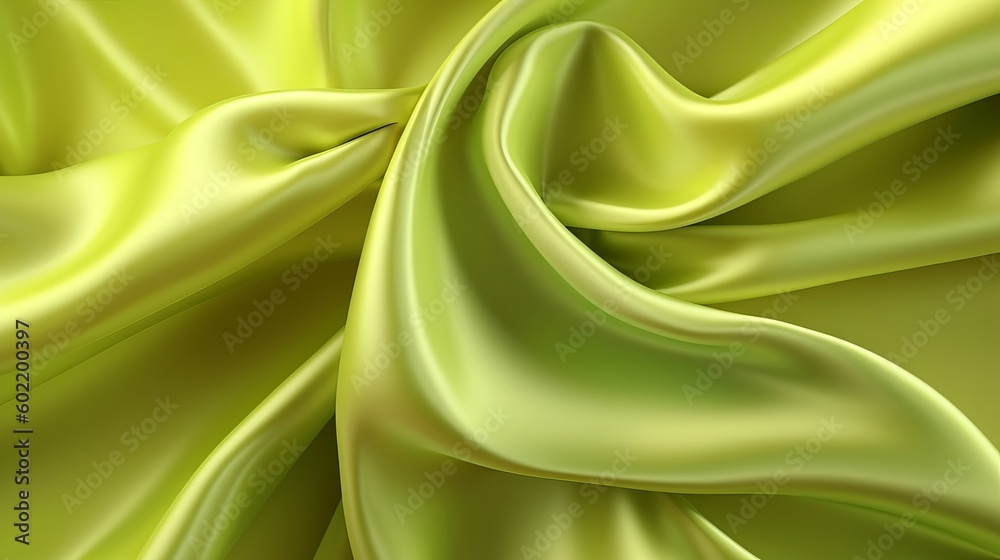 Smooth lime green honorable influencing silk foundation. Creative resource, AI Generated