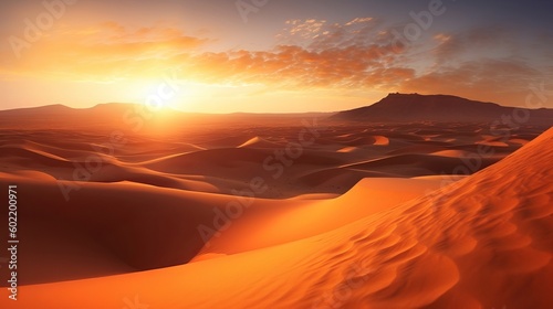 sunset on sand rise internal parts parts parts parts parts the sahara take off. Creative resource  AI Generated