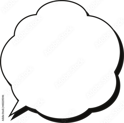 雲形吹き出し　影付き　白塗り
