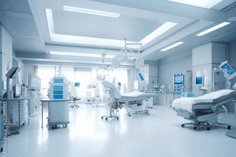 Operating room with medical instruments - created with Generative AI technology Operating room with medical instruments - created with Generative AI technology