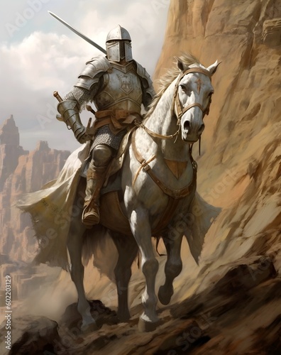 knight in horse