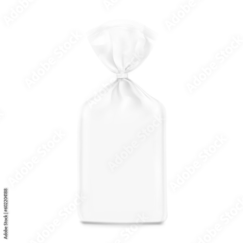 Bag mockup with clip band. Vector illustration isolated on white and transparent background. Mockup will make the presentation look as realistic as possible. EPS10.	