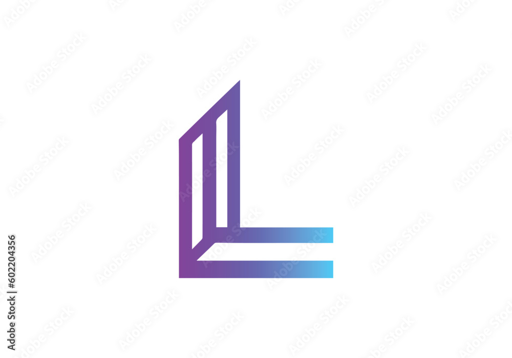 L letter shape logo design isolated on white L letter shape logo design isolated on white
