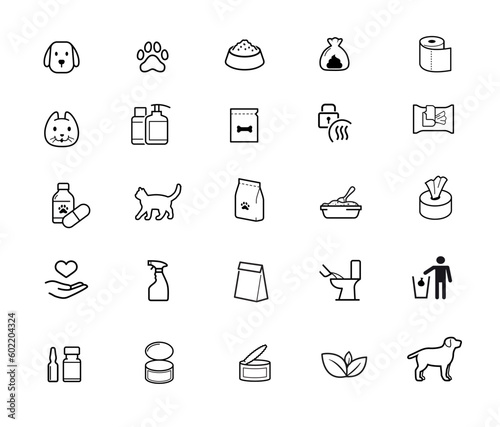 A set of icons for animals. The outline icons are well scalable and editable. Contrasting elements are good for different backgrounds. EPS10.	