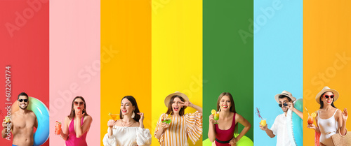 Collage of happy people wit...