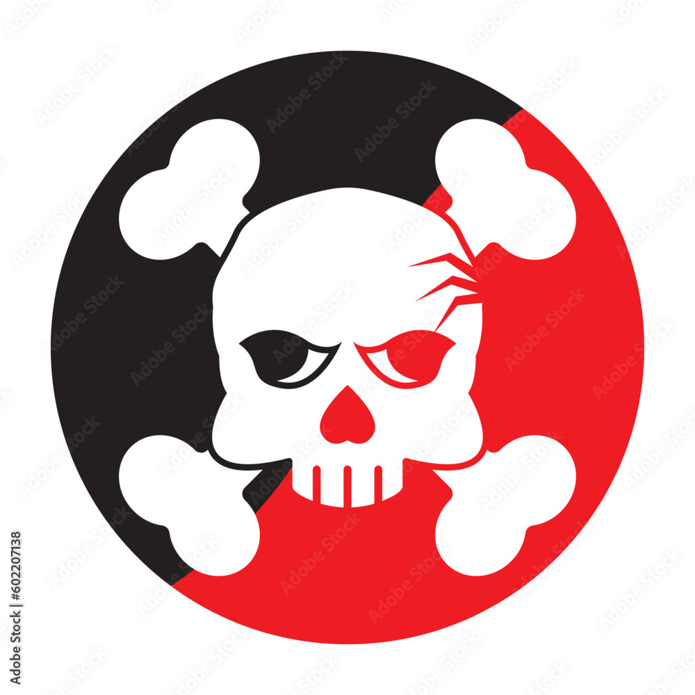 Fototapeta premium Skull icon,logo illustration design template.