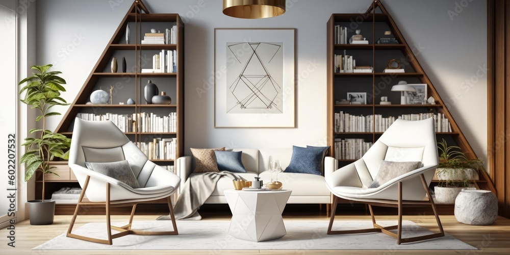 luxurious interior elegant design in modern house. superlative generative AI image. - obrazy, fototapety, plakaty 