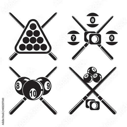 Billiard logo icon vector illustration template design