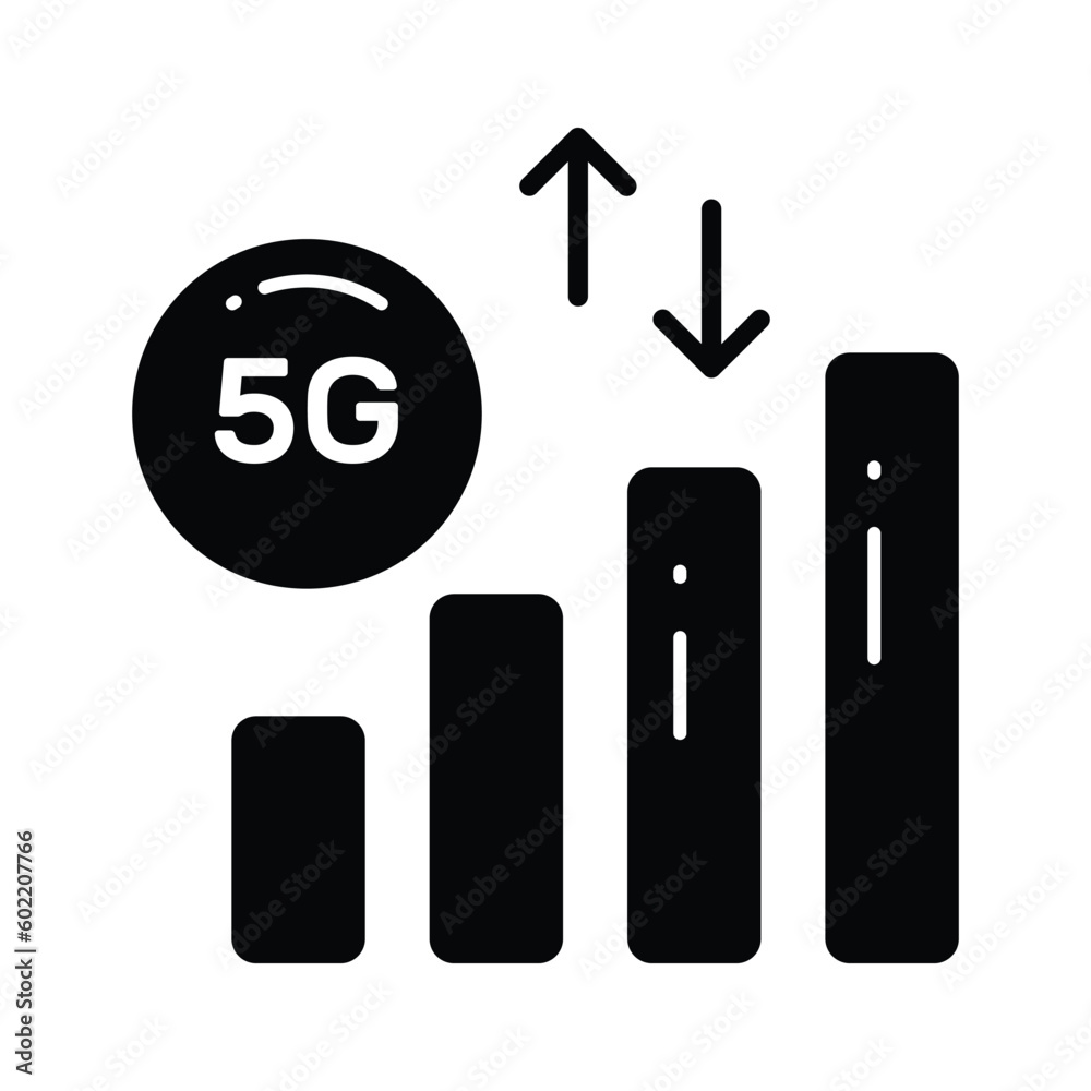 Beautifully designed vector of 5G technology signals in trendy style, premium icon Beautifully designed vector of 5G technology signals in trendy style, premium icon