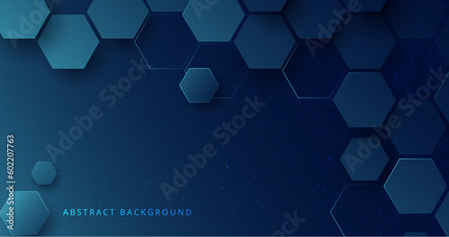 Abstract 3b blue hexagon luxury background. digital, futuristic, technology concept background. Vector illustration