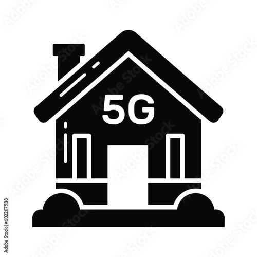 An icon of smart home in modern style, isolated on white background