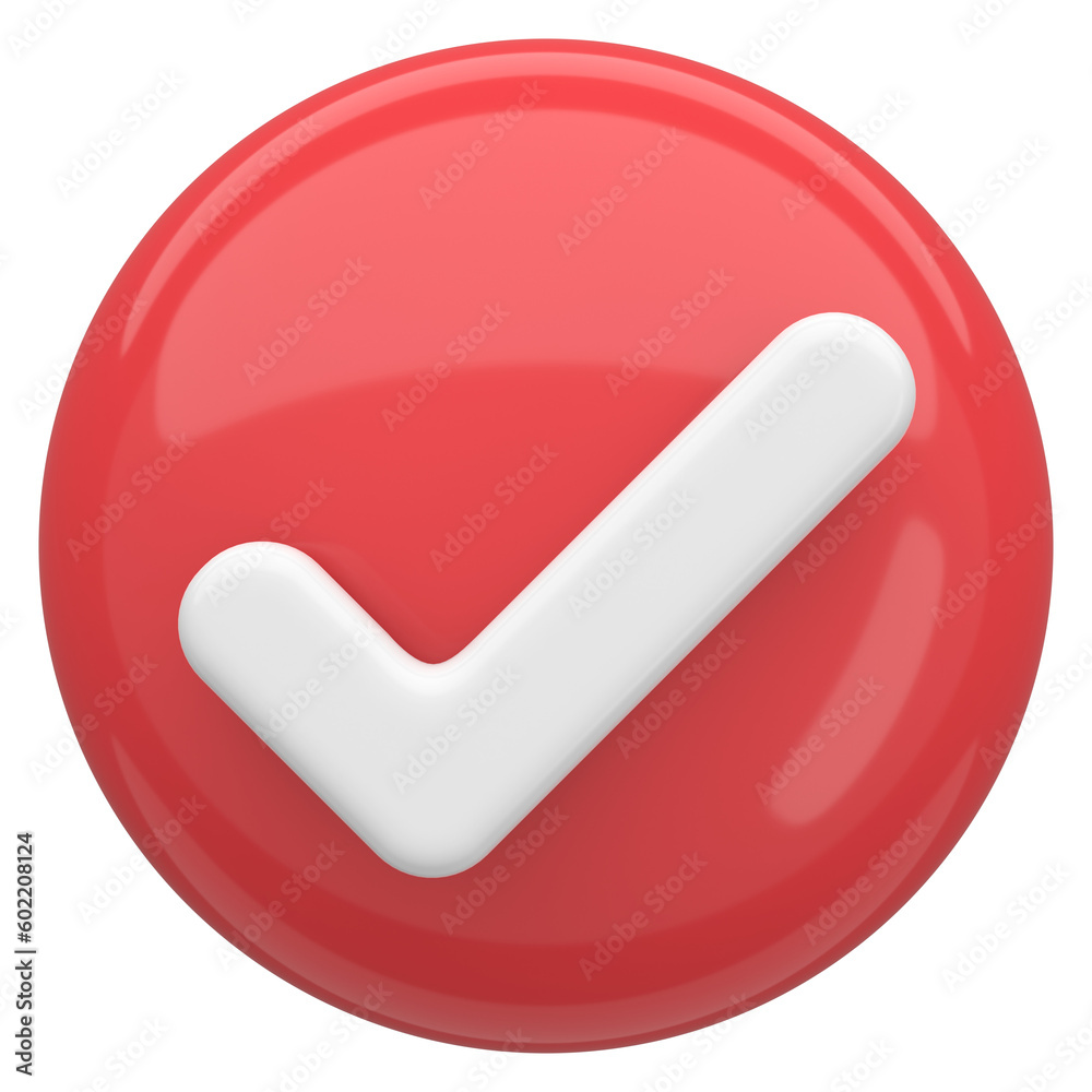 3D checkbox. Check mark. 3D illustration. 3D checkbox. Check mark. 3D illustration.