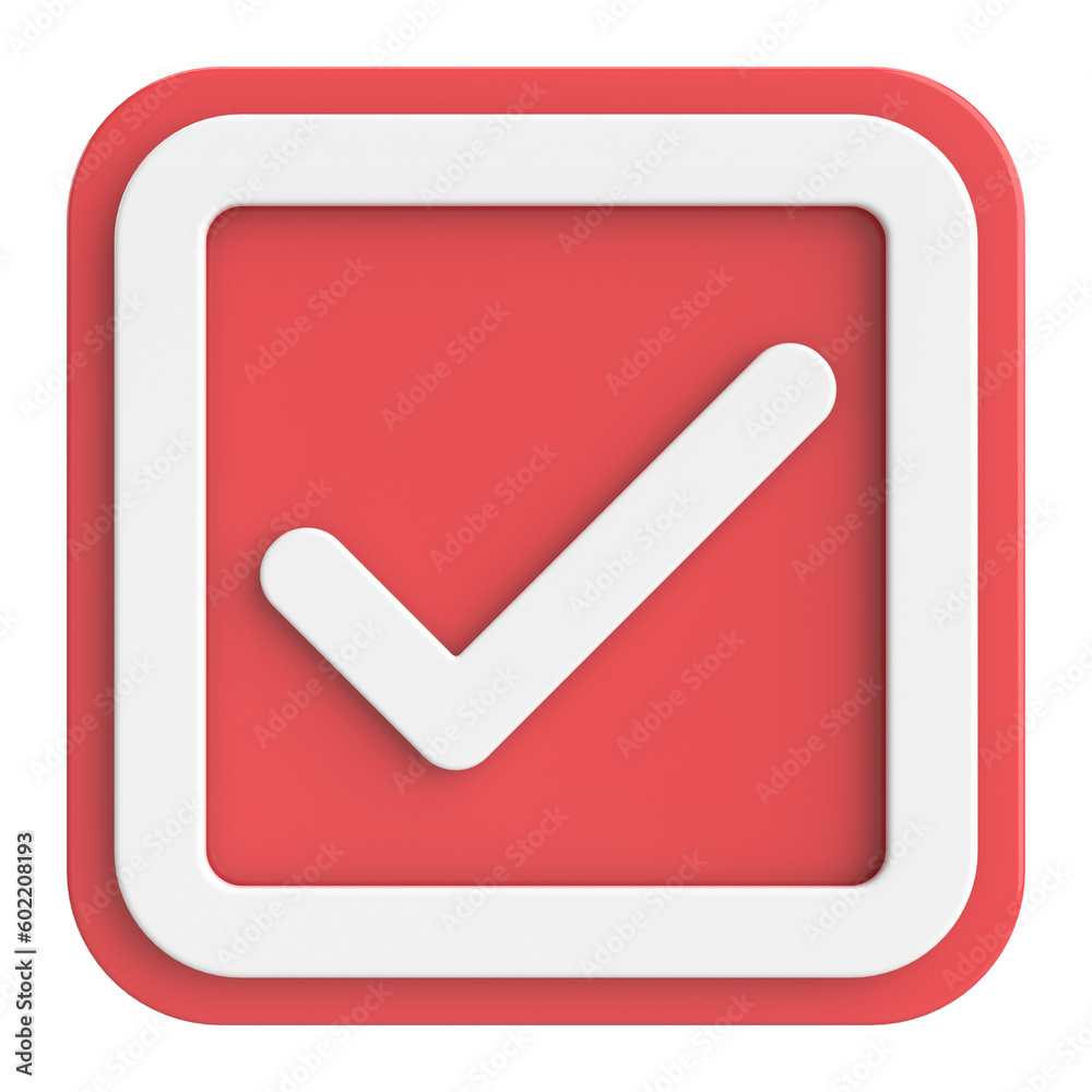 3D checkbox. Check mark. 3D illustration. 3D checkbox. Check mark. 3D illustration.