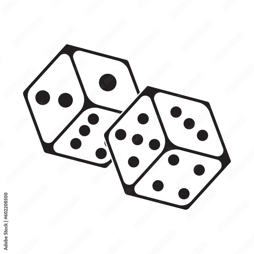 Casino dice logo icon,illustration design template vector Casino dice logo icon,illustration design template vector