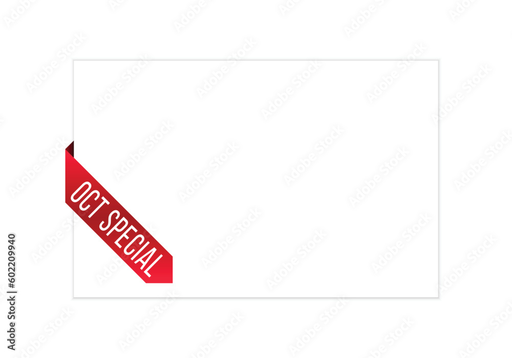 October Special message on ribbon banner. Vector illustration. October Special message on ribbon banner. Vector illustration.