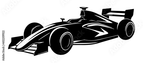 Racing car isolated on white background