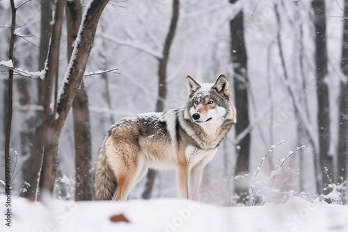 wolf in snow Ai generative © Aleksander