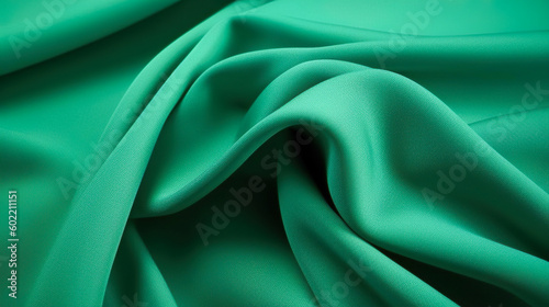 美しい緑色の生地の背景　Generative AI
