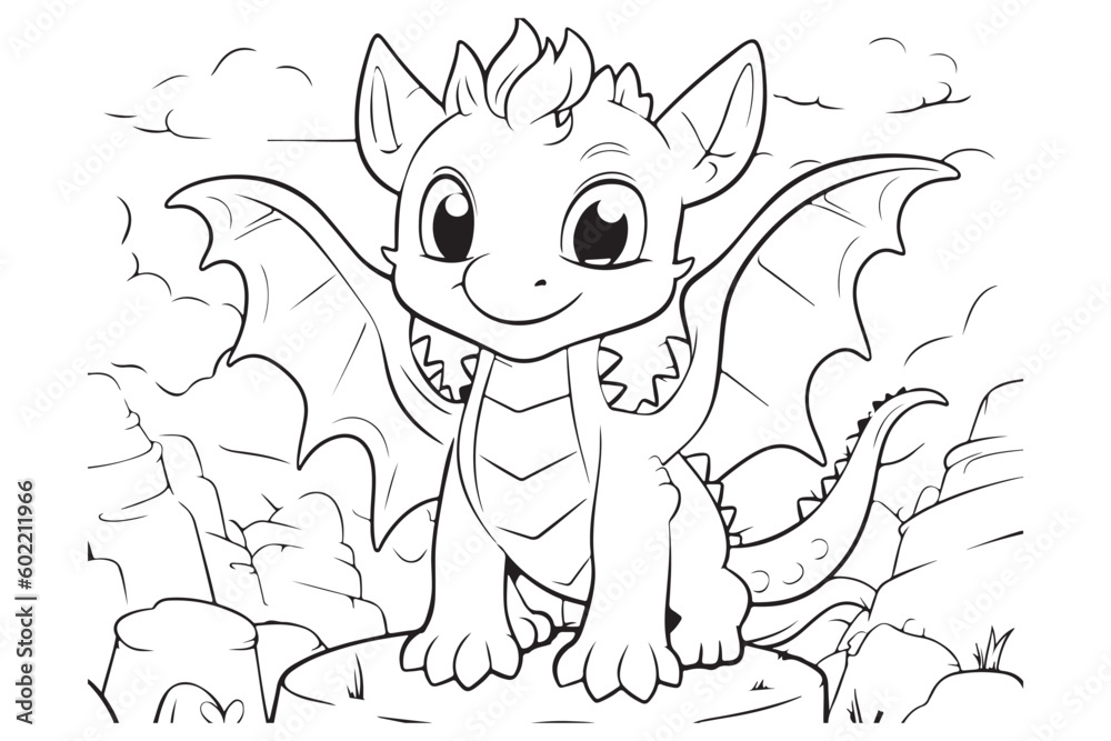 Dragon Character For Coloring Page, Creative Coloring Experiences with Dragon Pages