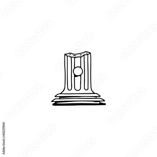 vector illustration of destroyed building pillars