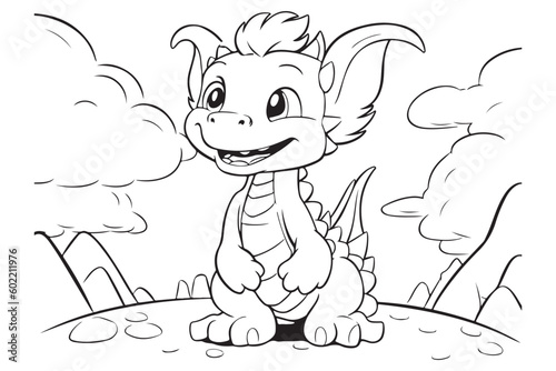 Dragon Character For Coloring Page, Creative Coloring Experiences with Dragon Pages