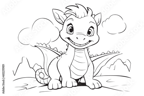 Dragon Character For Coloring Page, Creative Coloring Experiences with Dragon Pages