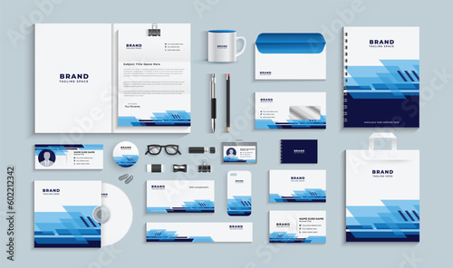 corporate identity template with digital elements. Vector company style for brand book and guideline.	
Modern Simple business stationery set.