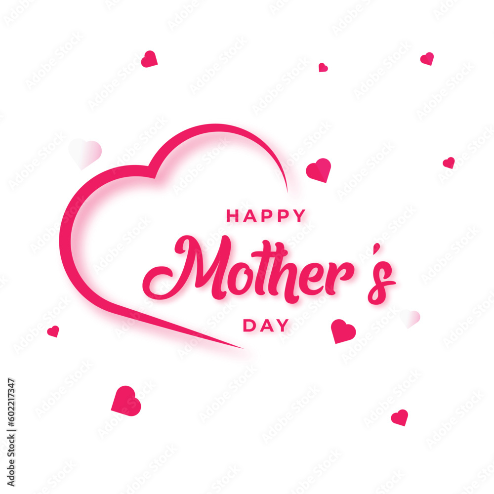 Vector happy mothers day celebration white hearts card background design
