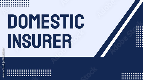 Domestic Insurer concept: An insurance company that operates in one country only.