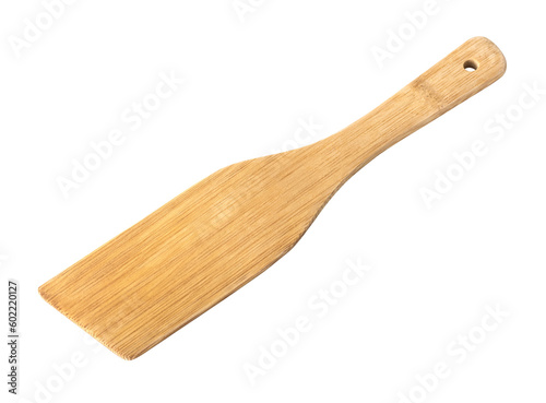 Wooden spatula for the kitchen on a white background. isolated object