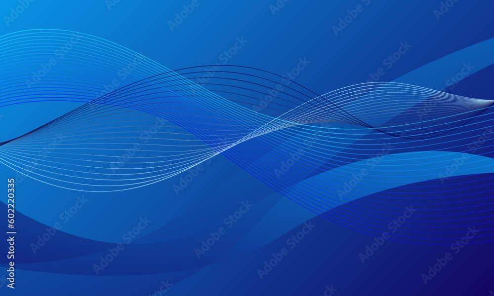 blue line curve wave with soft gradient abstract background