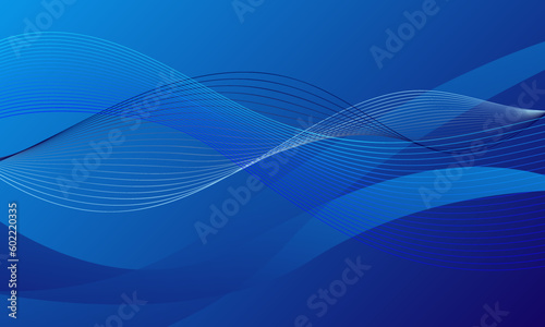 blue line curve wave with soft gradient abstract background