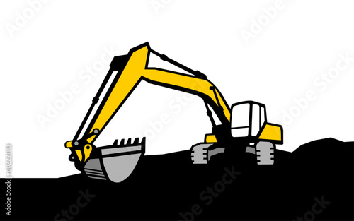 Excavator illustration for template

