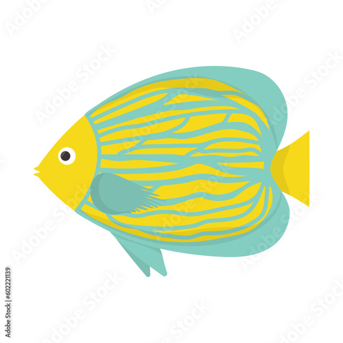 Vector illustration. Isolated cute sea fish in cartoon style.