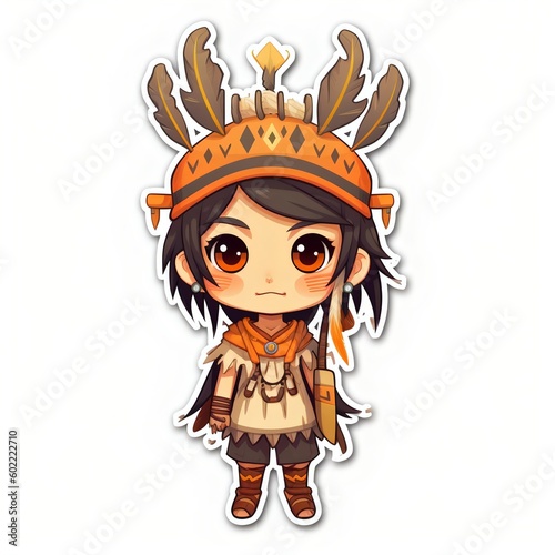 Sticker of a girl shaman