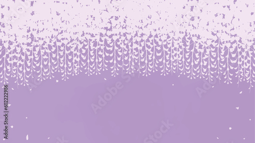 藤棚を描いた背景フレームイラスト