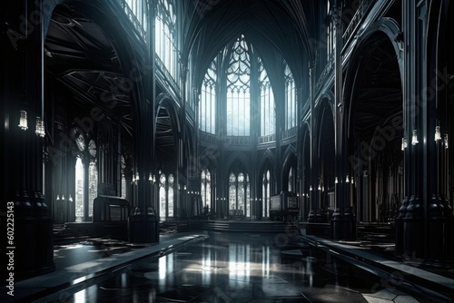 Hi-Tech Gothic Interior Generative AI