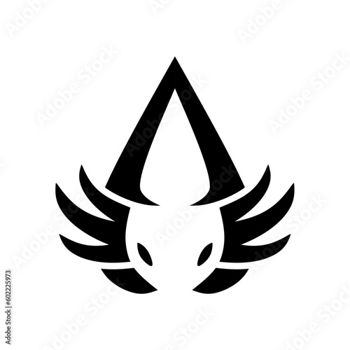 premium logo axolotl icon as letter A