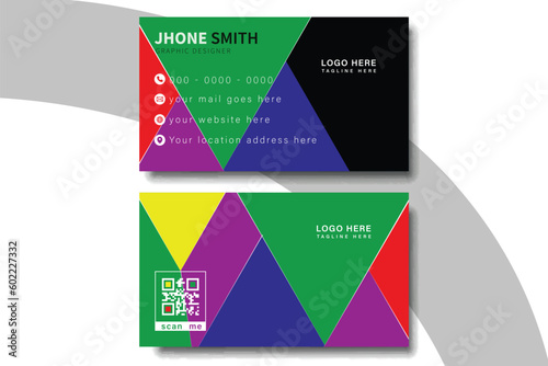 double sided business card template modern and clean style