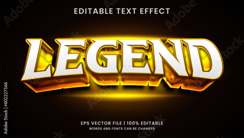 Legend Gold Gaming 3D Editable Text Effect