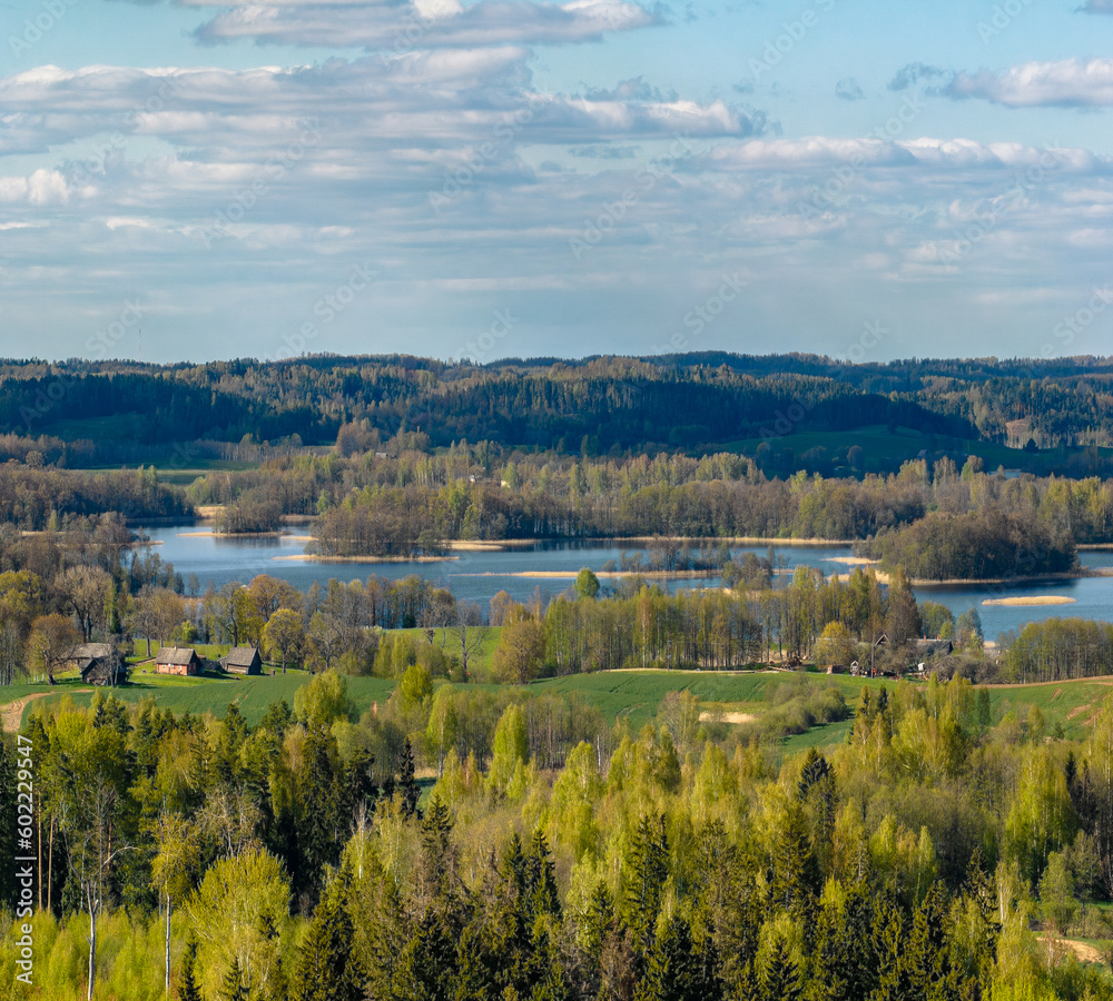 Spring landscape by lake Ežezers Latvia, in the countryside of Latgale. Spring landscape by lake Ežezers Latvia, in the countryside of Latgale.