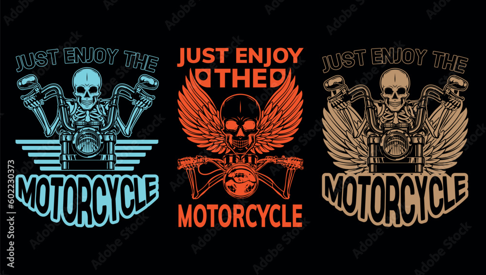 Just Enjoy The Motorcycle Custom T shirt Design Bundle