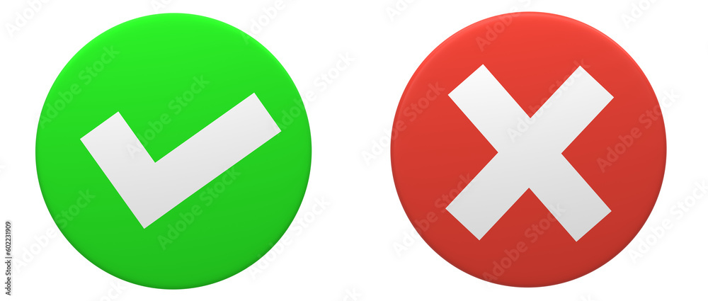 illustration of right and wrong symbols with green and red circle decorations. illustration of right and wrong symbols with green and red circle decorations.