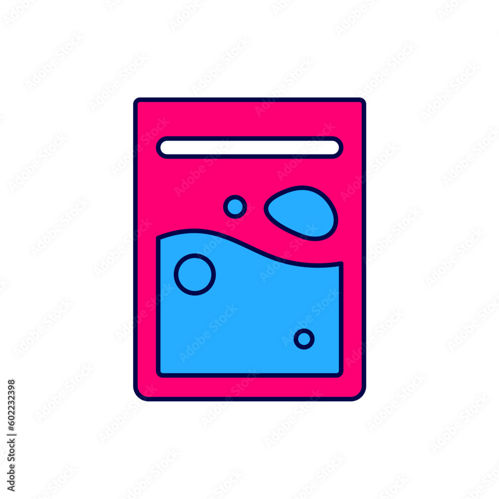 Filled outline Plastic bag of drug icon isolated on white background. Health danger. Vector Filled outline Plastic bag of drug icon isolated on white background. Health danger. Vector