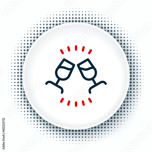 Line Wine tasting, degustation icon isolated on white background. Sommelier. Smells of wine. Colorful outline concept. Vector