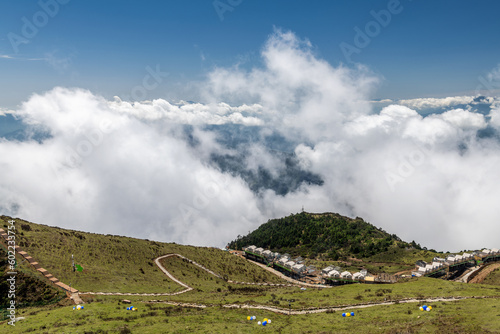 Niubei Mountain sea of clouds in Western Sichuan plateau, Sichuan province, China. photo