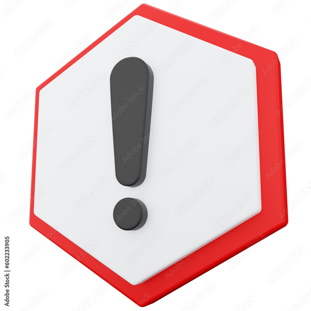 danger caution with exclamation mark sign 3d icon danger caution with exclamation mark sign 3d icon