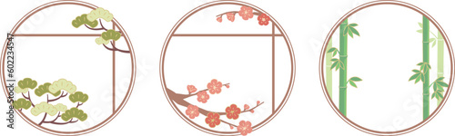 松竹梅の和風なフレーム